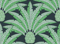 Festive palm fans - green and black wallpaper