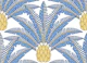 Festive palm fans - blue and yellow