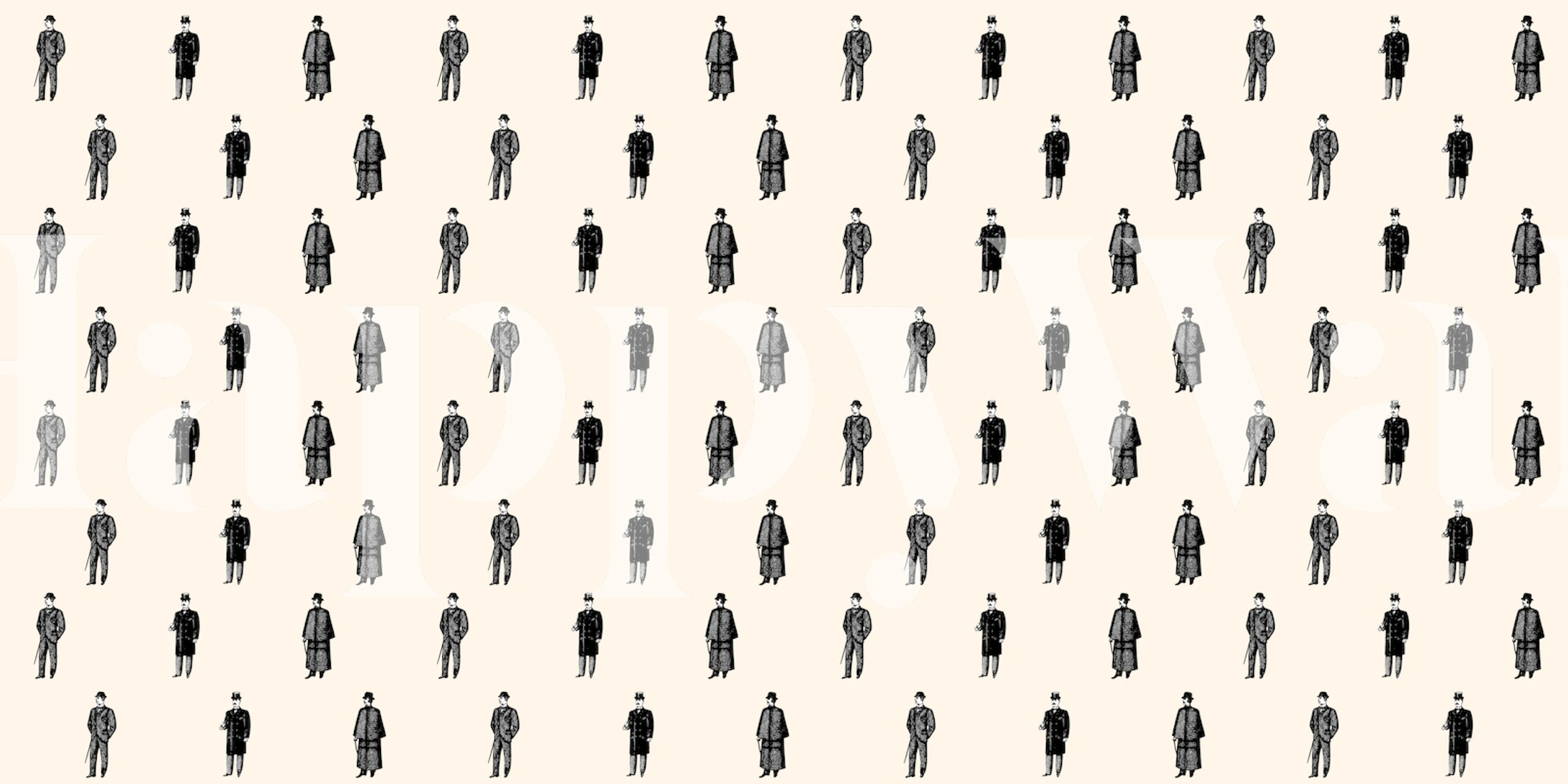 Pattern di carta da parati Vintage Man in una stanza