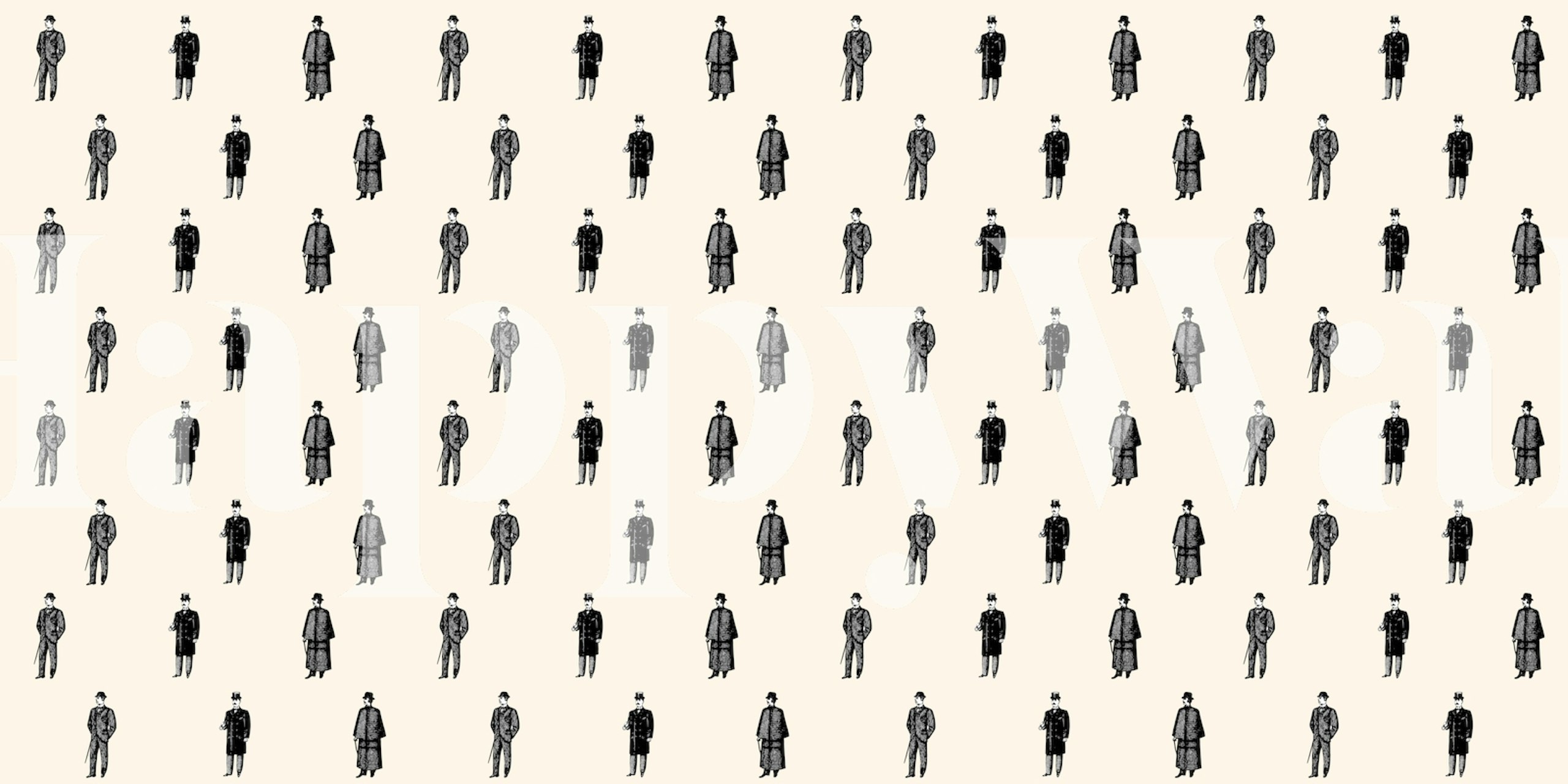 Vintage Man wallpaper pattern in a room