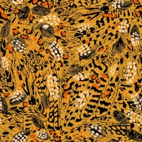 Wild animal print leopard orange ταπετσαρία