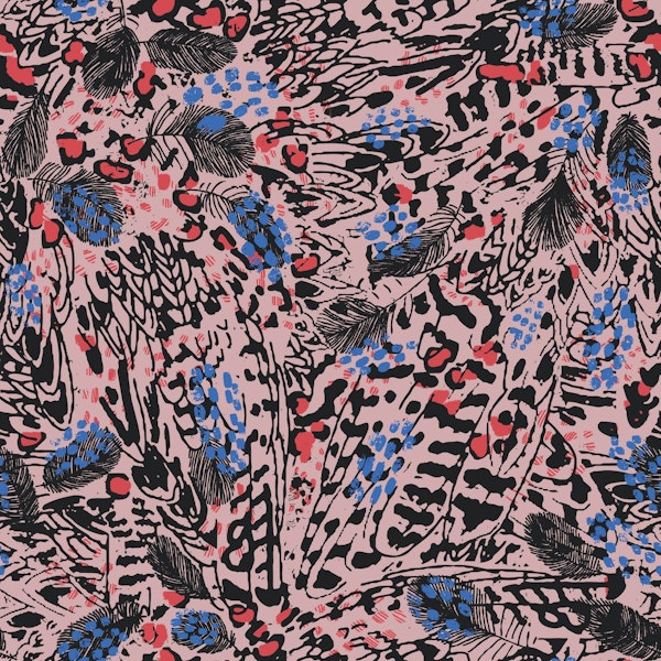 Modern animal print pink/blue