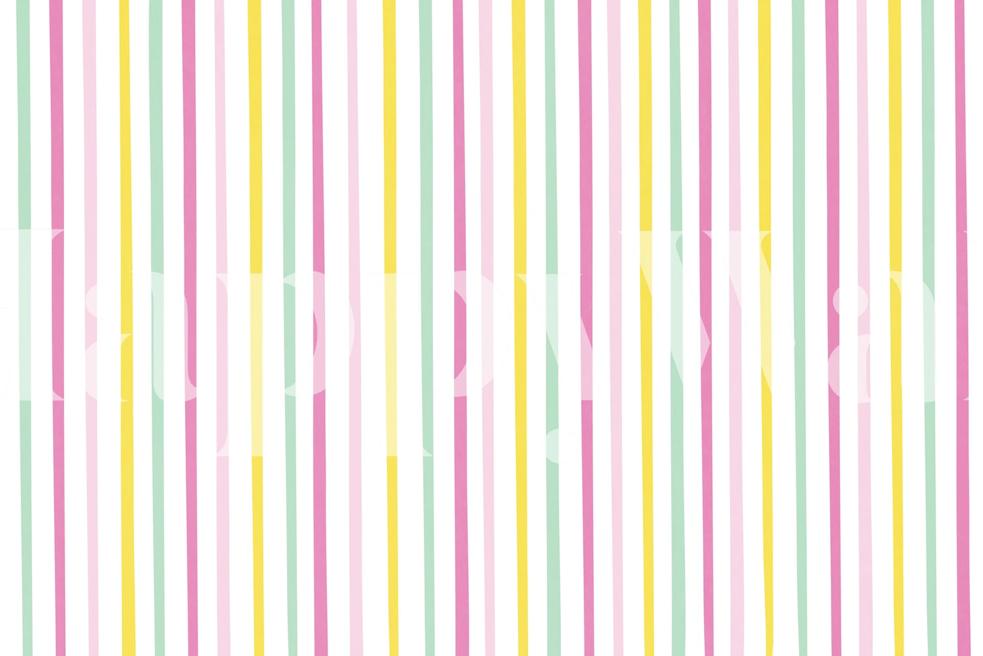 Pastelstribet Happy Stripe vægmaleri med pink, grøn, gul og hvid