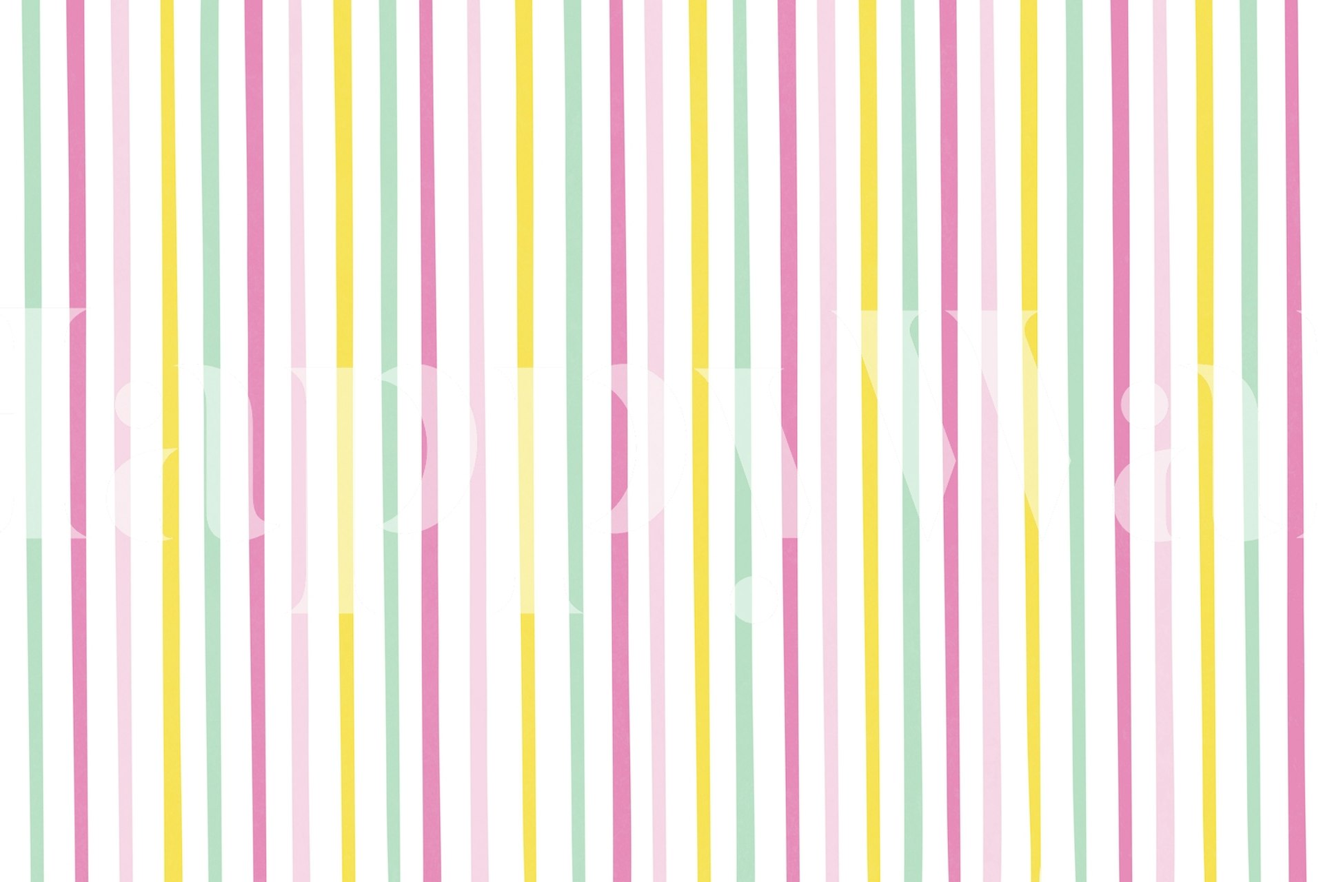 Pastel-striped Happy Stripe wall mural with pink, green, yellow, and white colors