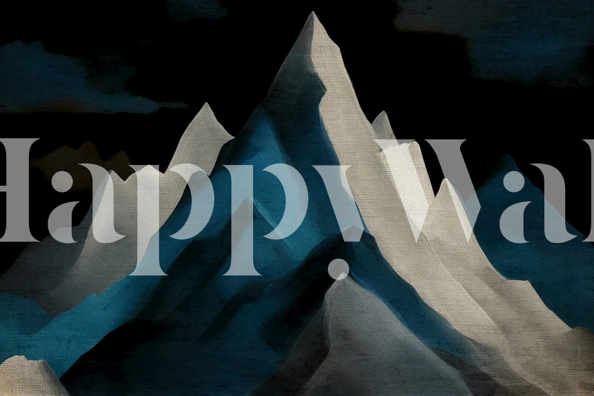 Papel de parede Moody Mountain Night exibido em um quarto