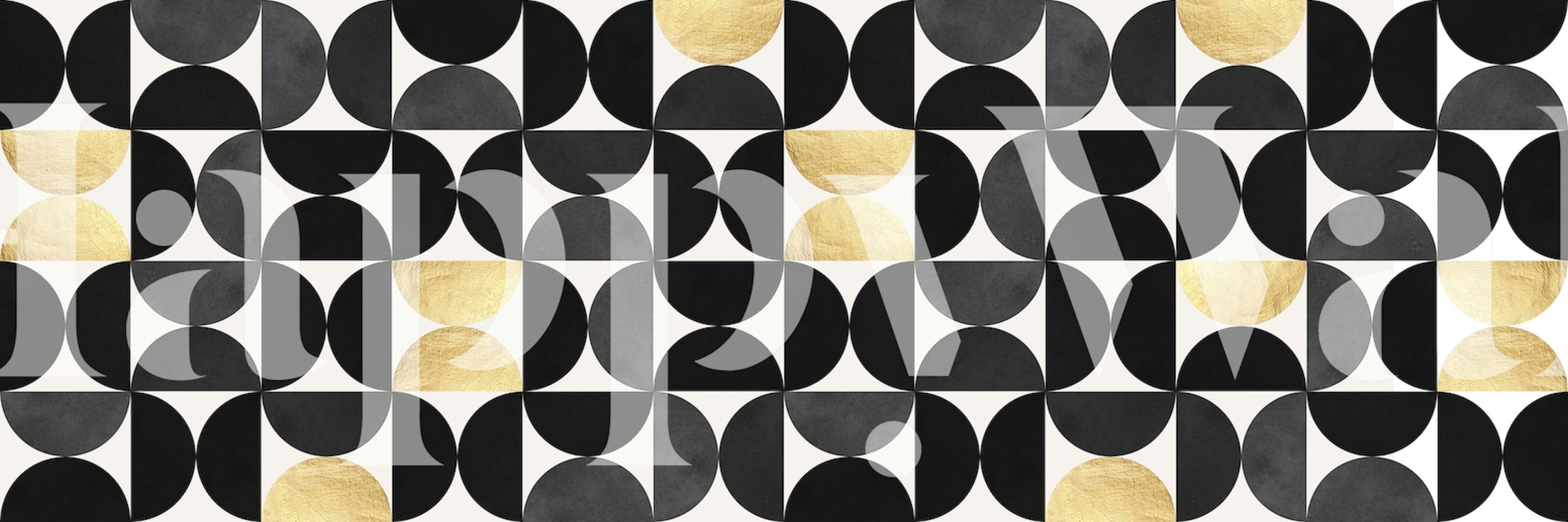 Black and gold circles pattern carta da parati