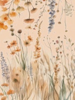 Peach Fuzz Floral Foliage tapete