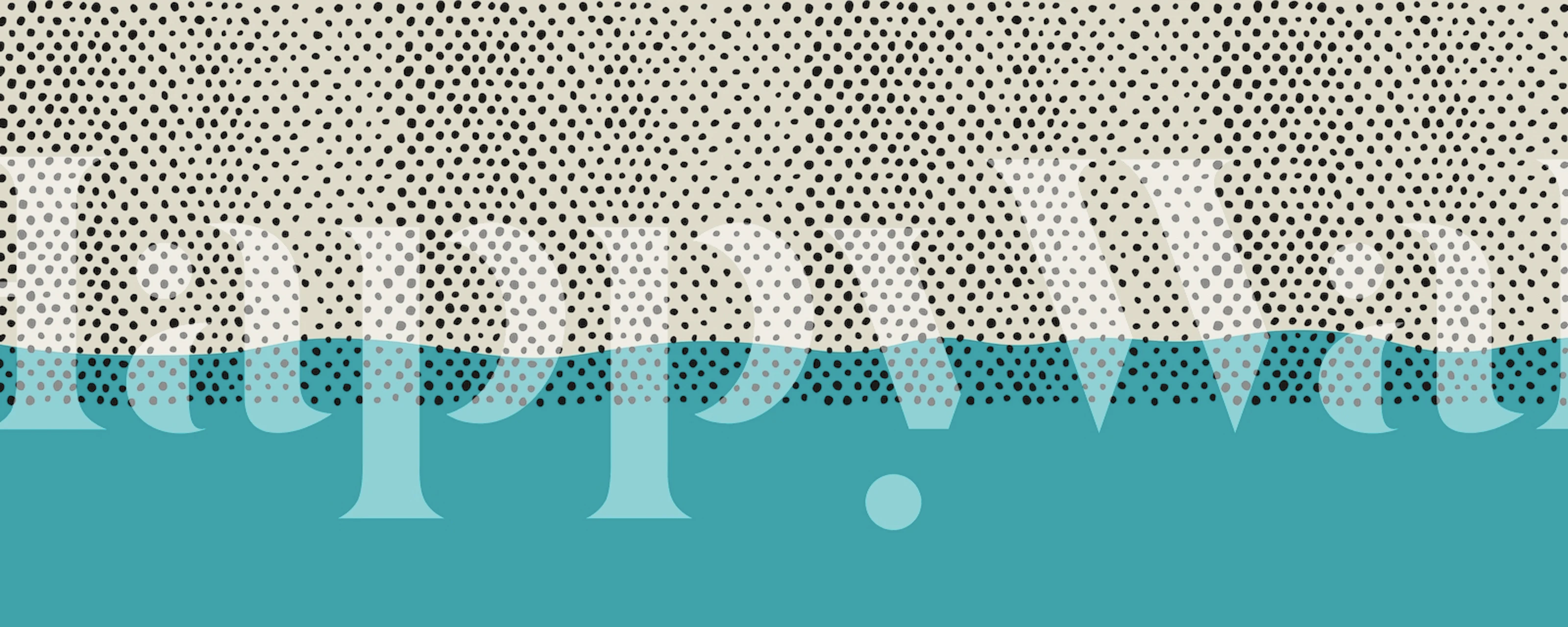 Turquoise and black dotted abstract wallpaper