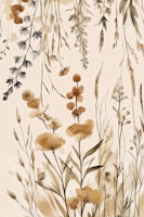 Beige Peach Wildflowers tapete