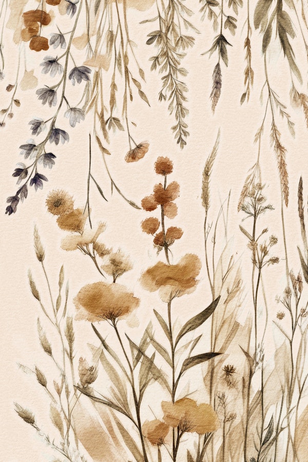Beige Peach Wildflowers
