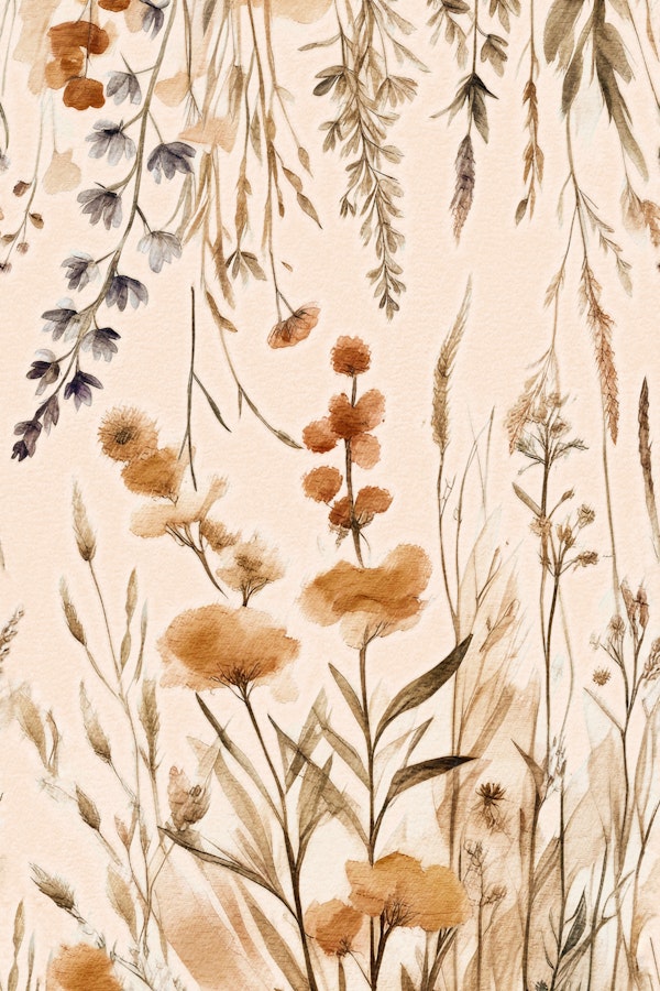 Beige Peach Wildflowers