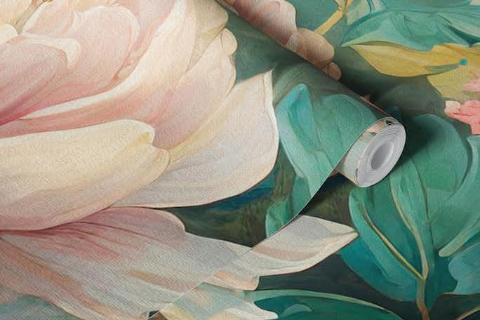 pastel spring floralwallpaper roll