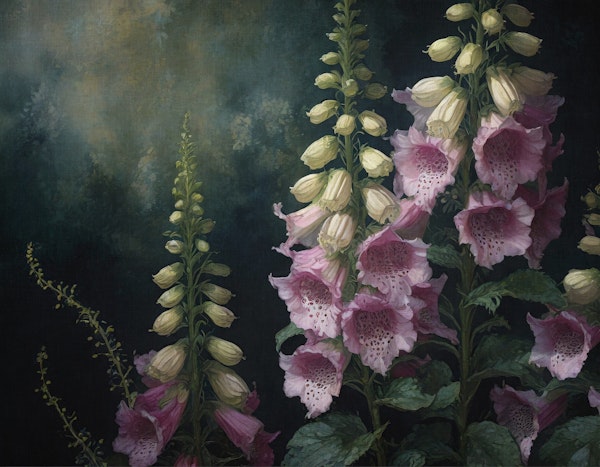 moody digitalis floral