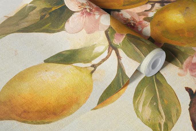 lemons springwallpaper roll