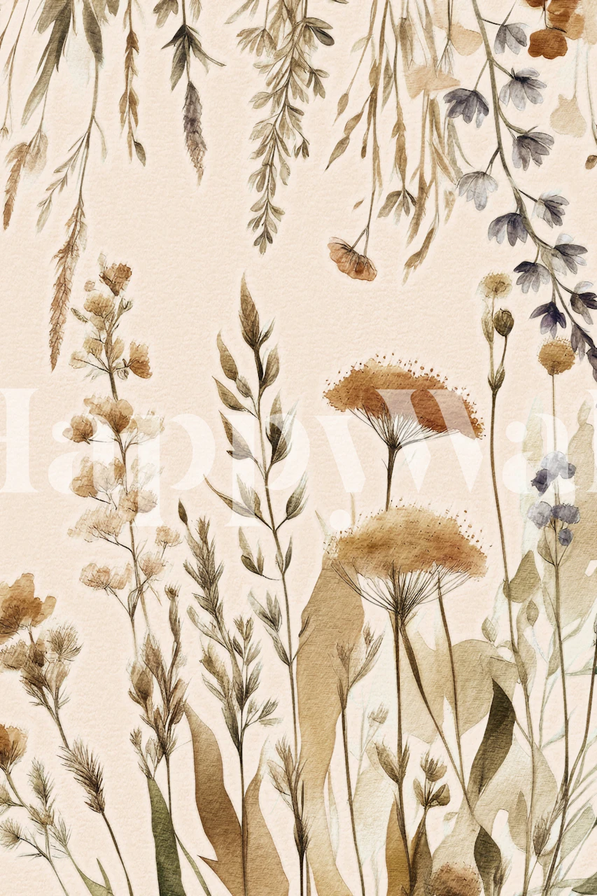 Tapeta Dreamy Wild Flowers w pomieszczeniu