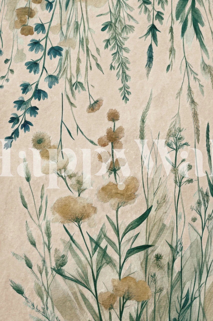 Antique Wild Flowers tapet vist i et rom