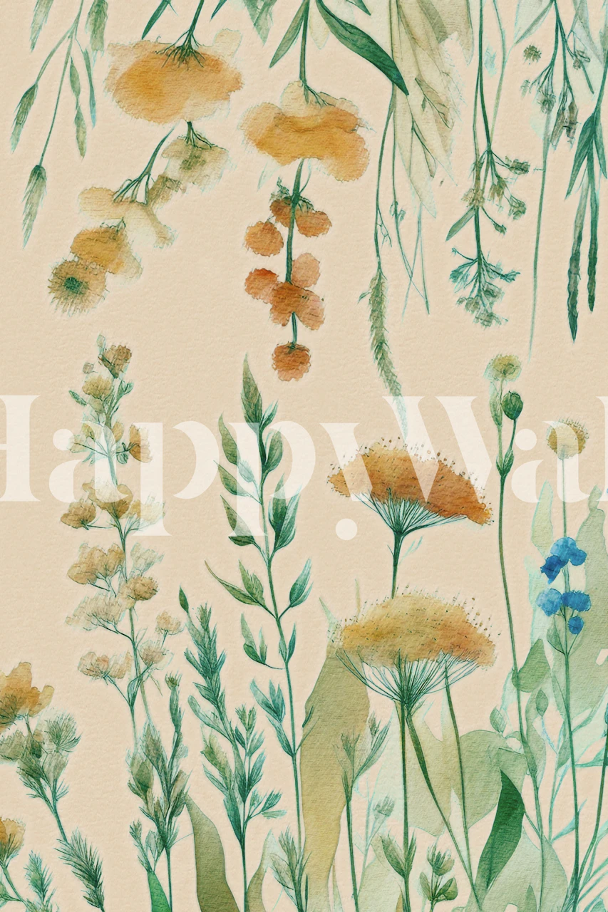 Papel de parede Dreamy garden em um ambiente de quarto