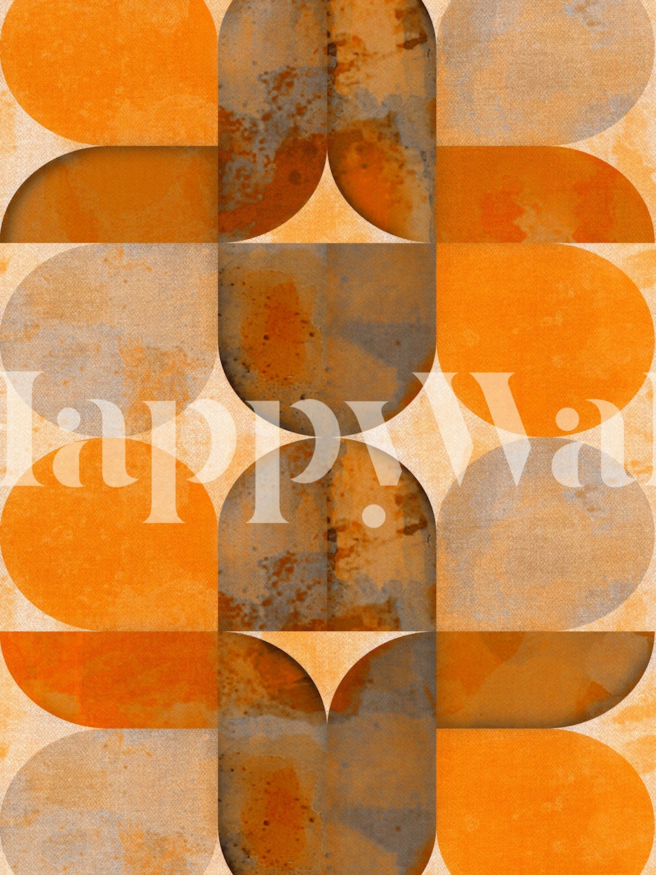 Golden Retro Rainbow Sunrise wallpaper in a room