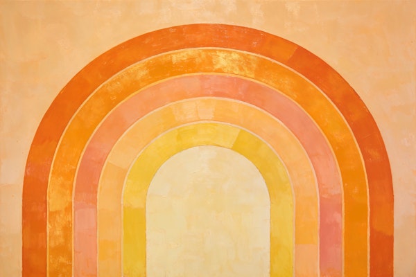 Golden Retro Rainbow Sunrise