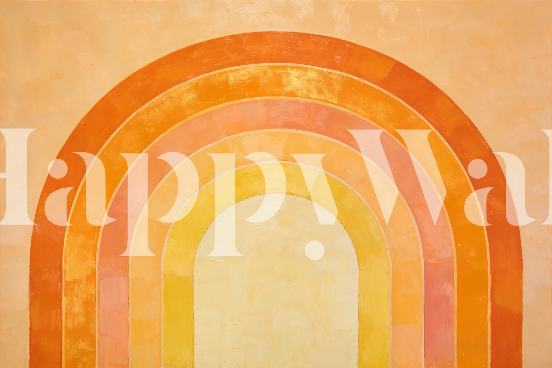 Golden Retro Rainbow Sunrise wallpaper in a room