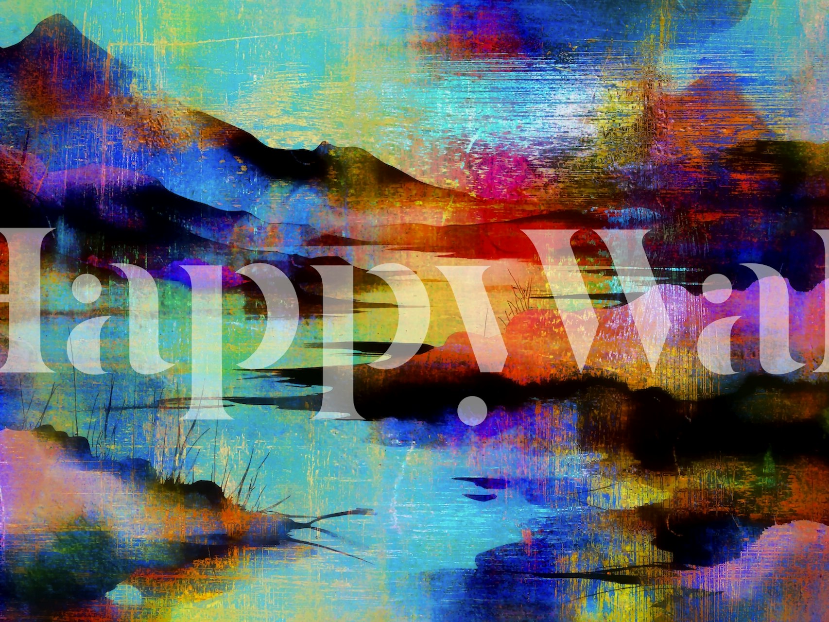 Ζωντανό αφηρημένο ταπετσαρία σε ρύθμιση δωματίου