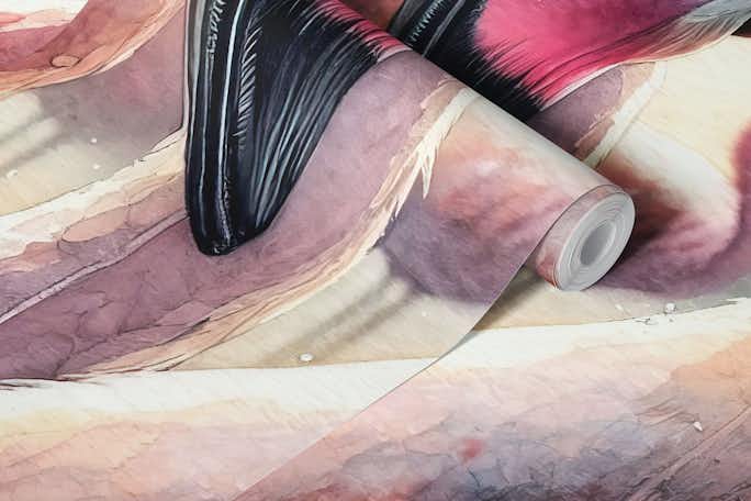 Watercolor Flamingoswallpaper roll