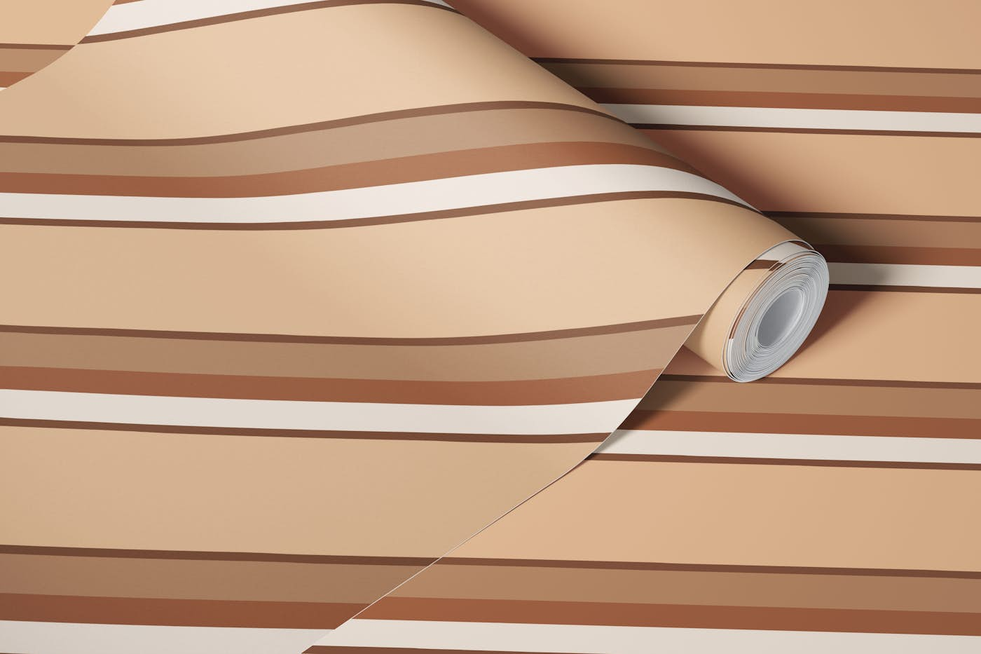 Brown color stripes wallpaper roll