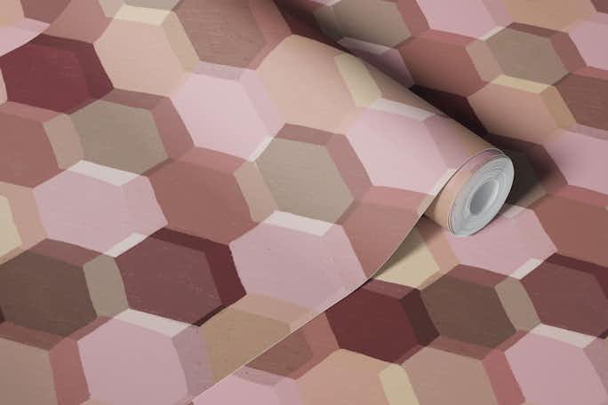 Harmony Hexagons - Abstract Soft Elegancewallpaper roll