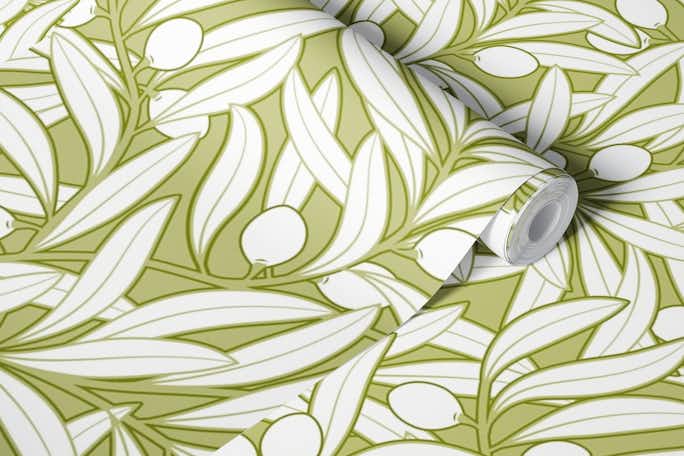 Olives - Neutral Olive Colorwallpaper roll