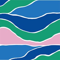 Blue green pink abstract pattern tapete