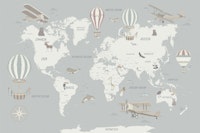 Beautiful Travel Map for Kids - Light Blue carta da parati