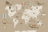 Beautiful Travel Map for Kids - Sepia carta da parati