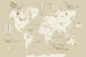Beautiful Travel Map for Kids - Light Sepia