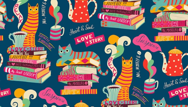 read and relax with tea and cats