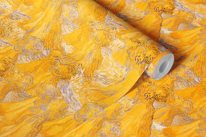 Vincent van Gogh's Sheaves of Wheat yellowwallpaper roll