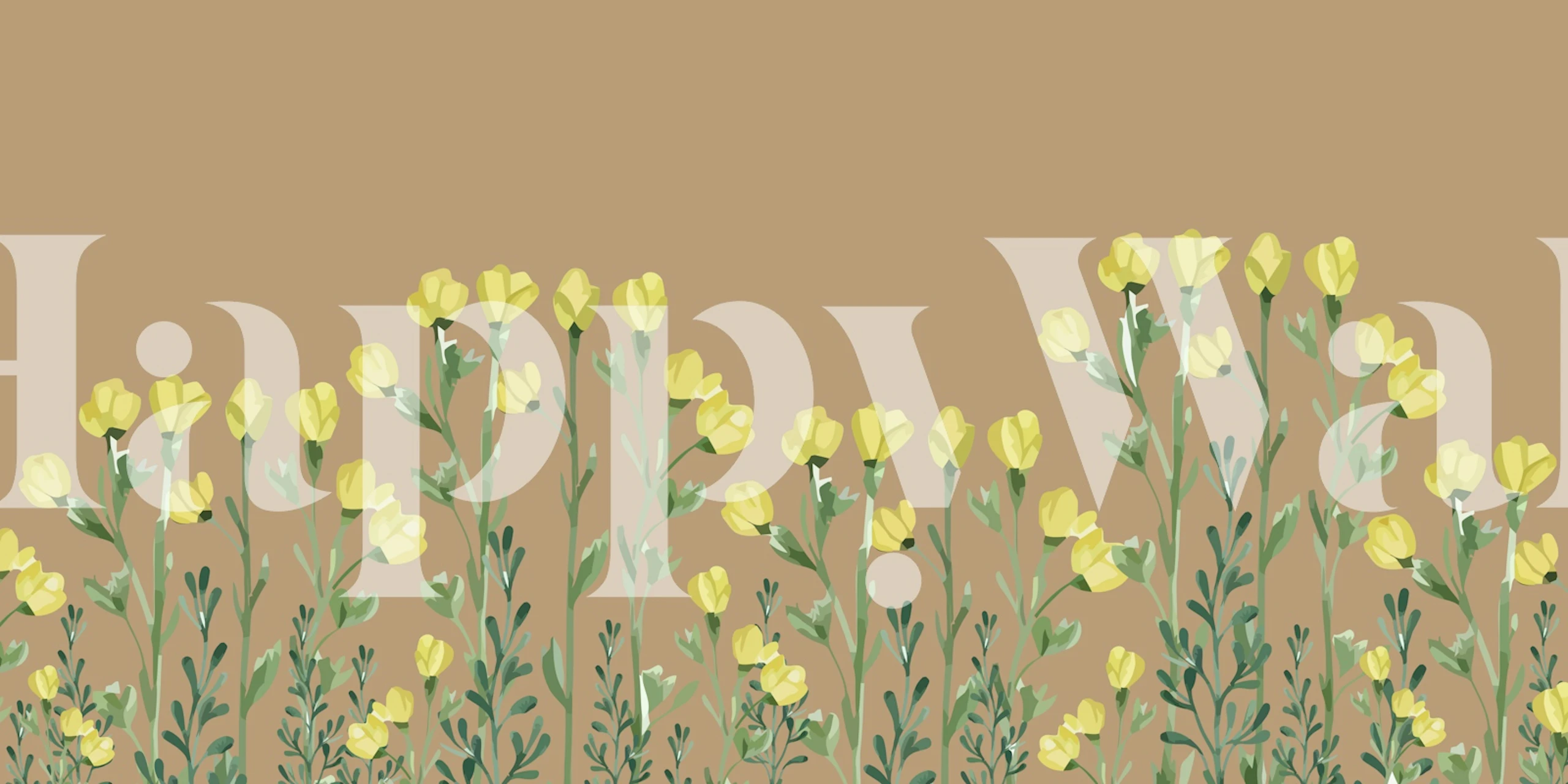 Flowers Happy Sand wallpaper in a room