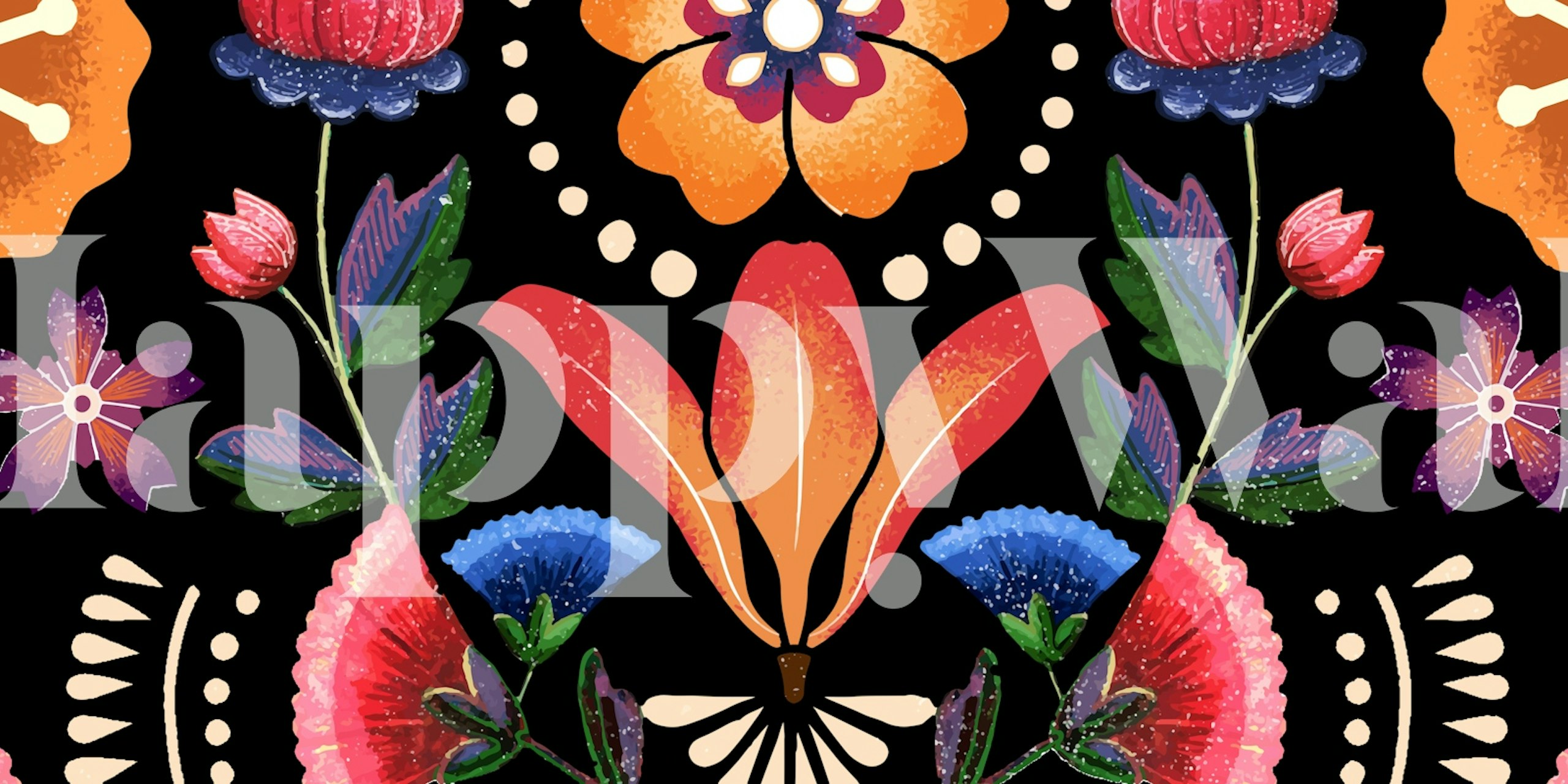 Frida Big Onix wallpaper in a cozy room