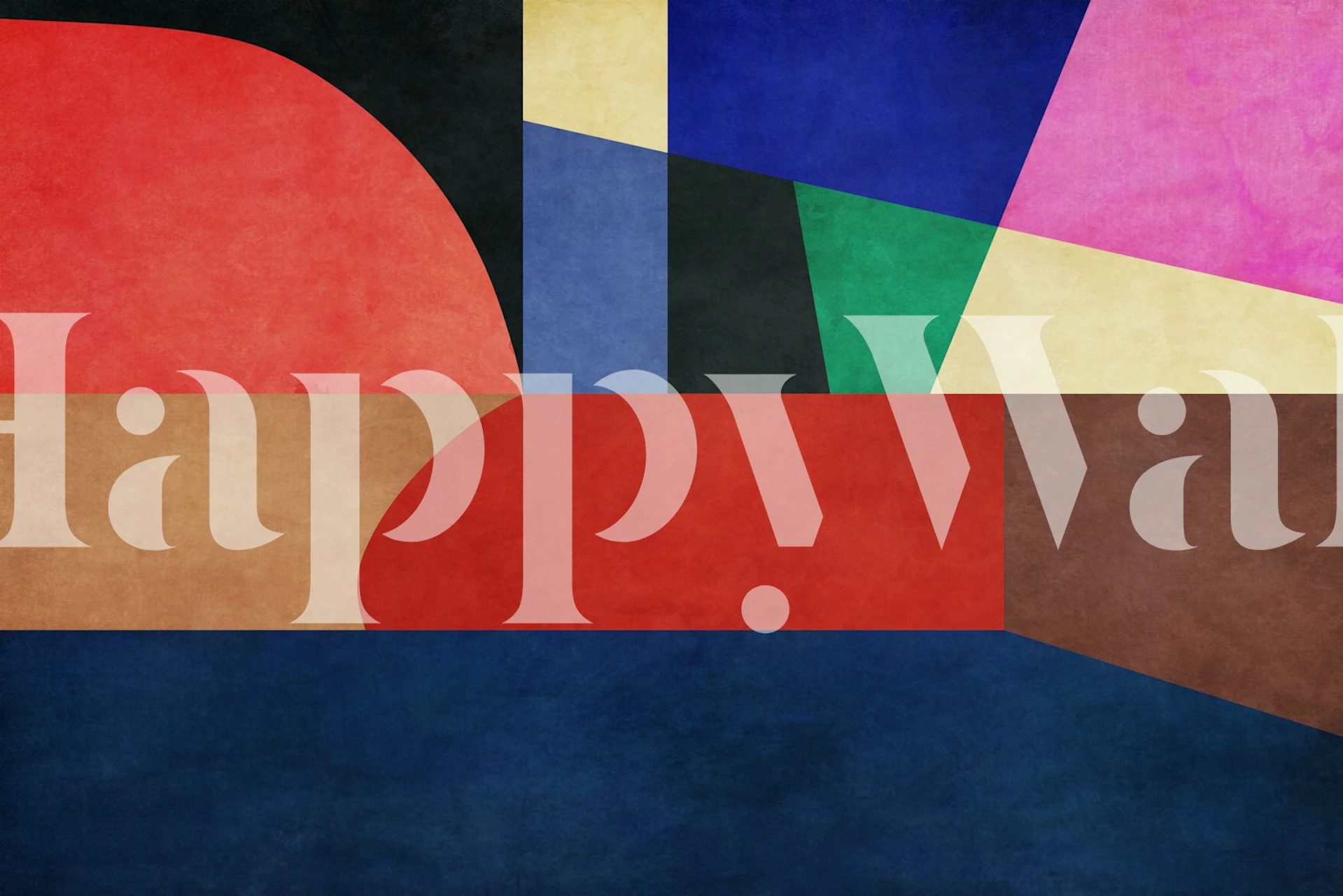 Carta da parati geometrica astratta G2In con un motivo colorato di forme ad incastro