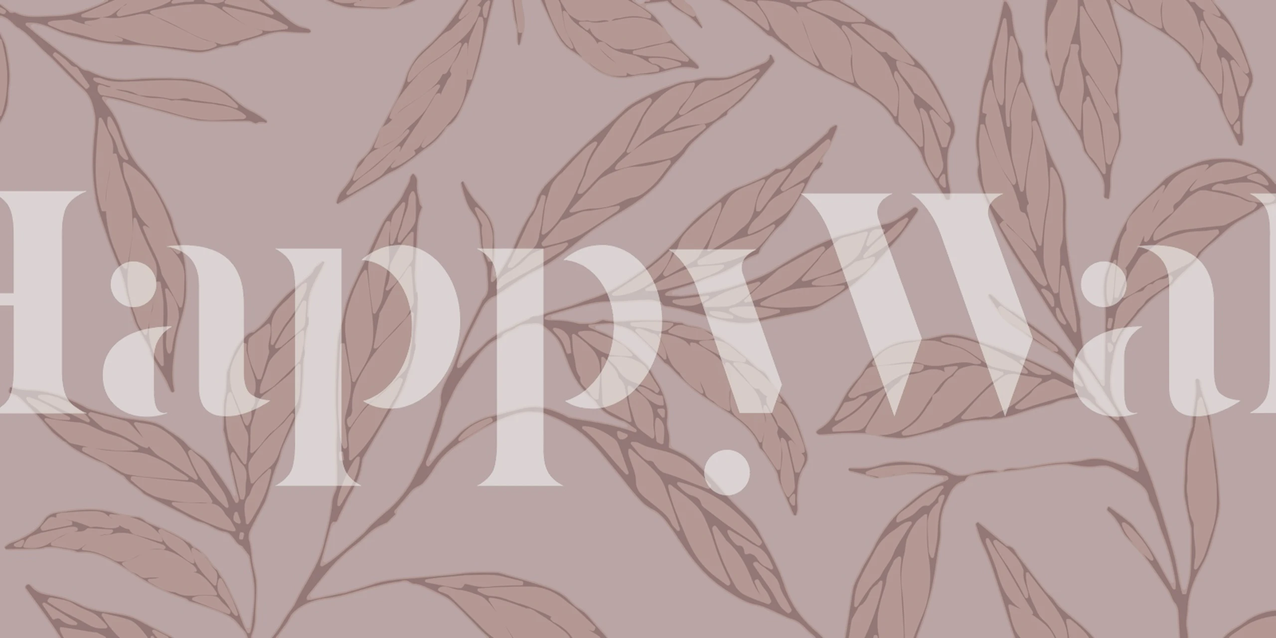Delicate pink foliage leaves on a light pink background wallpaper