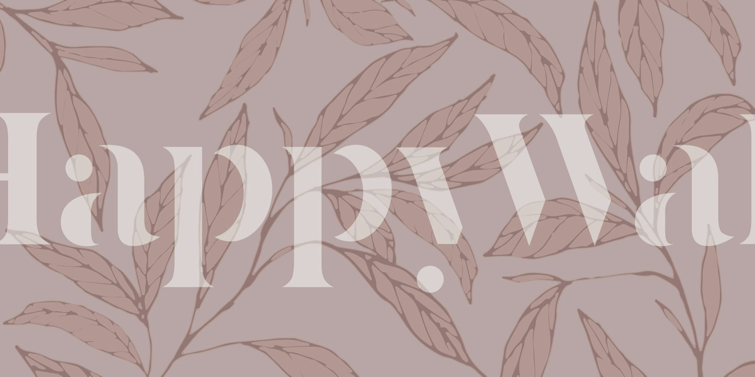 Delicate pink foliage leaves on a light pink background wallpaper