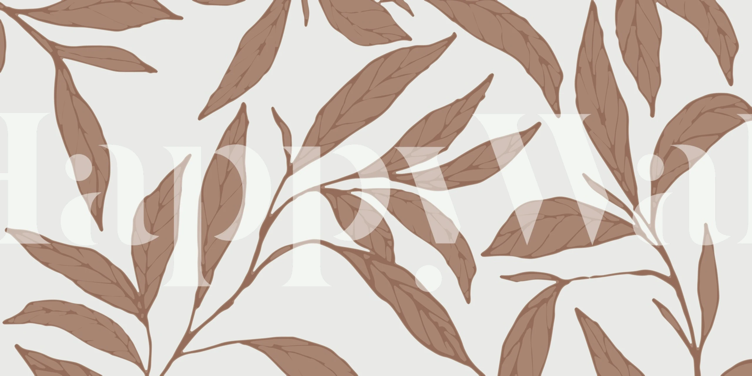 Brown foliage leaves pattern wallpaper