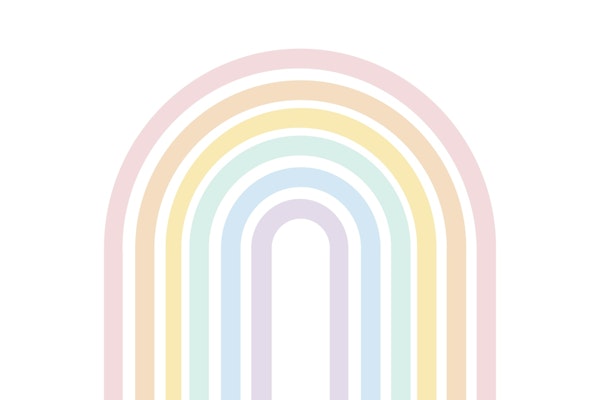 Dreamy Soft Pastel Rainbow Mural