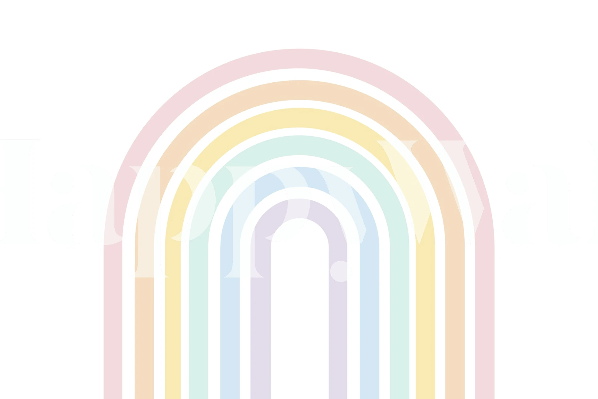 Pastel rainbow mural in a stylish room