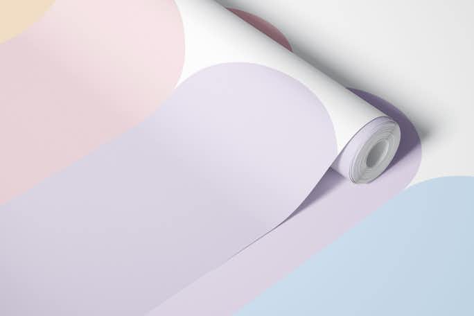 Soft Pastel Rainbow Scallopedwallpaper roll