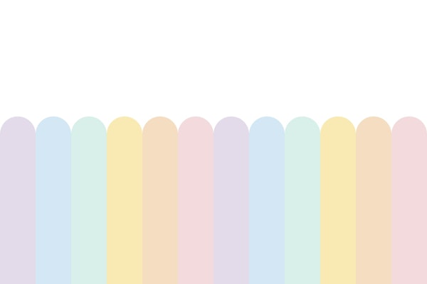 Soft Pastel Rainbow Scalloped