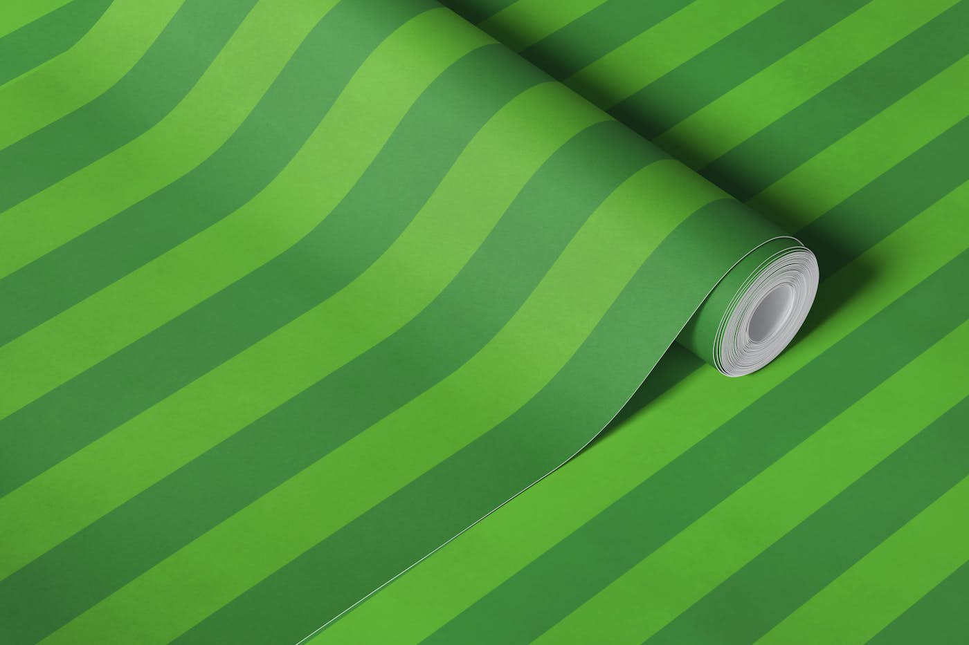 Fresh Green Stripes Pattern wallpaper roll