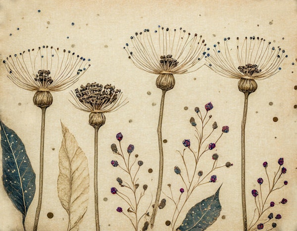 floral botanical drawing