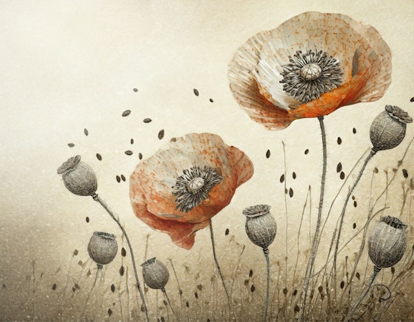 botanical flowers drawing