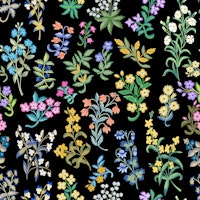 Millefleurs pattern 1 behang