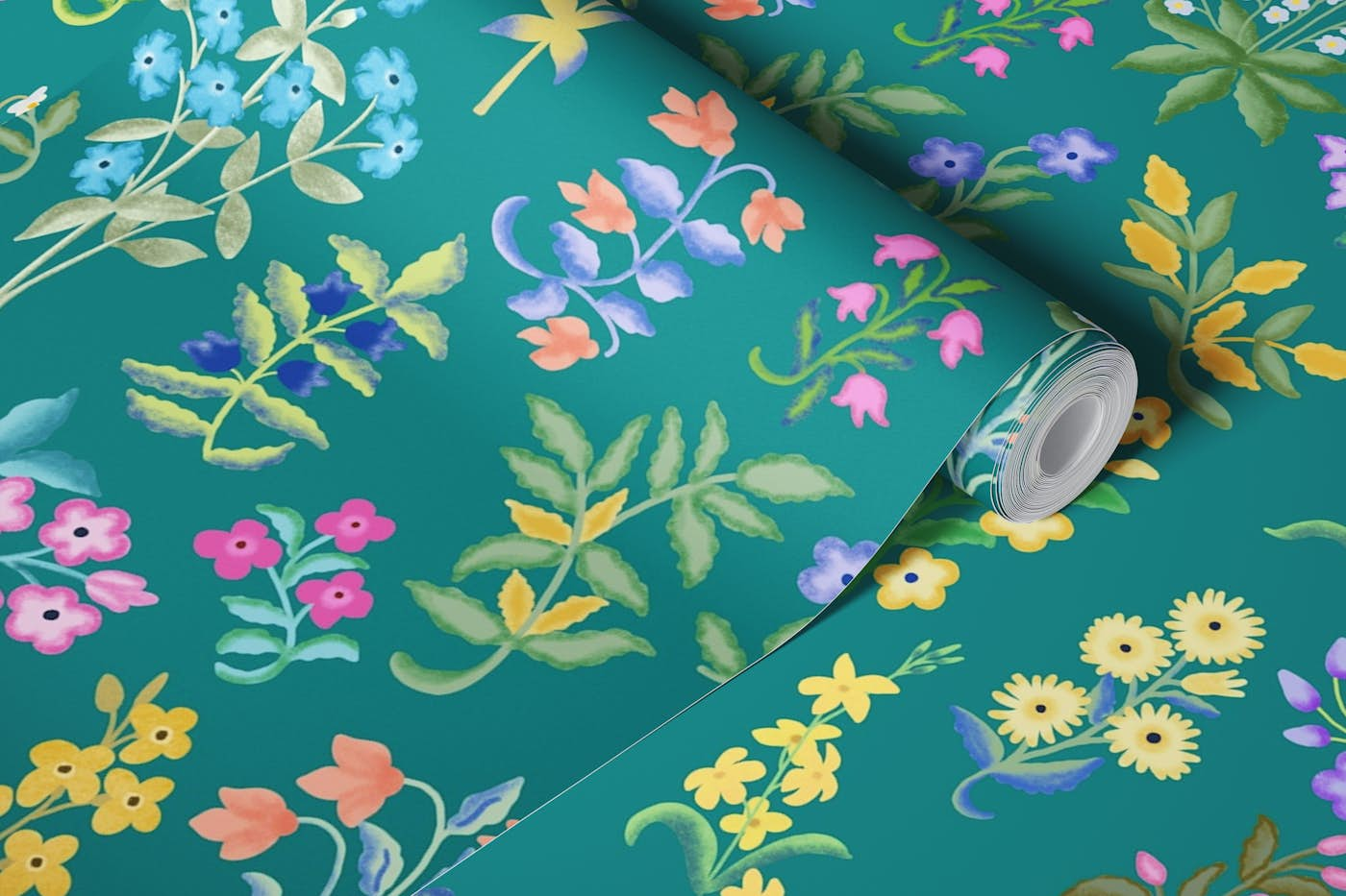 Millefleurs pattern 2 wallpaper roll